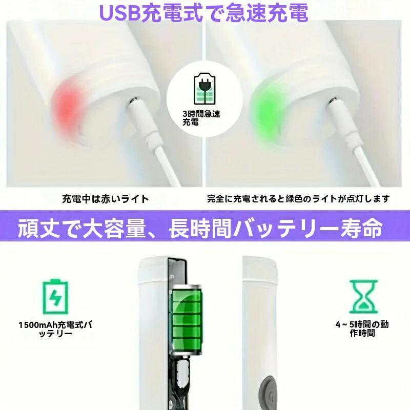 All Nippon™おそうじブラシ 電動スピンスクラバー、浴室用コードレスクリーニングブラシパワースクラバー、交換可能なブラシヘッド5個付き、電動クリーニングブラシ