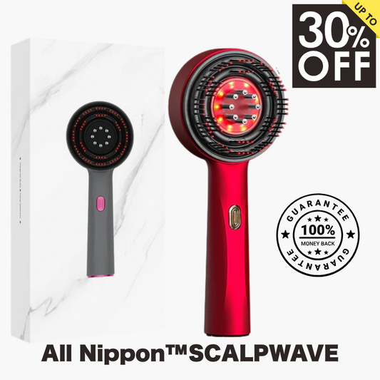 All Nippon™ ScalpWave 電気発毛ブラシ 赤外線ライトマシン付き ツボ頭皮マッサージ 抗脱毛運動 ヘアスクラバー コーム