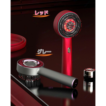 All Nippon™ ScalpWave 電気発毛ブラシ 赤外線ライトマシン付き ツボ頭皮マッサージ 抗脱毛運動 ヘアスクラバー コーム