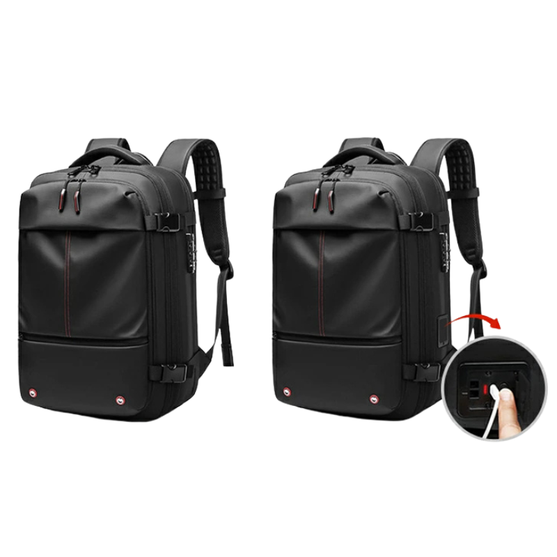 ポンプ不要・真空圧縮 大容量 防水ビジネスバックパック｜出張・旅行対応