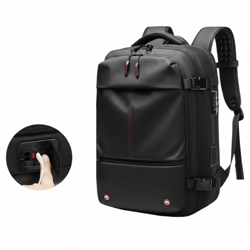 ポンプ不要・真空圧縮 大容量 防水ビジネスバックパック｜出張・旅行対応